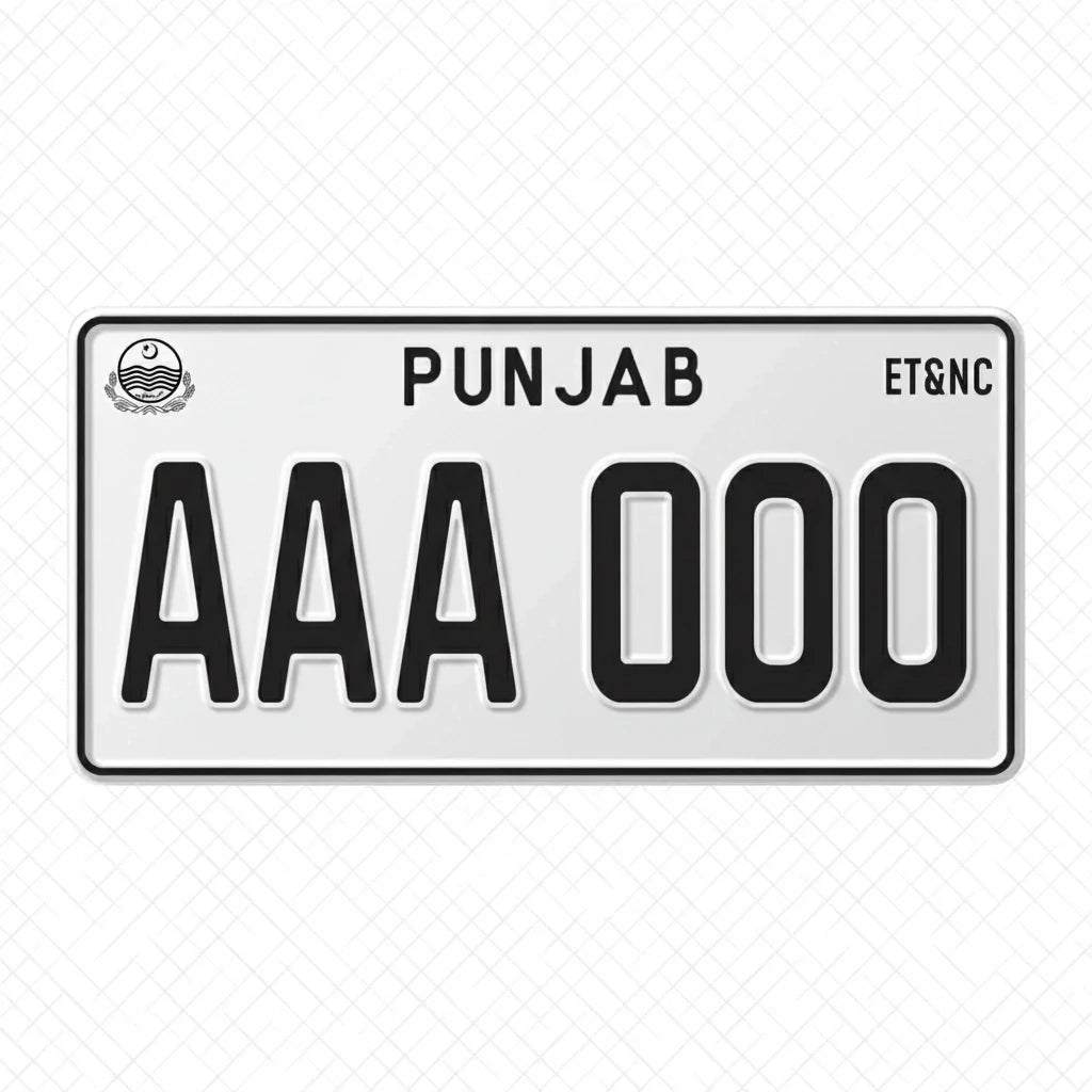 Punjab Number Plate Embossed