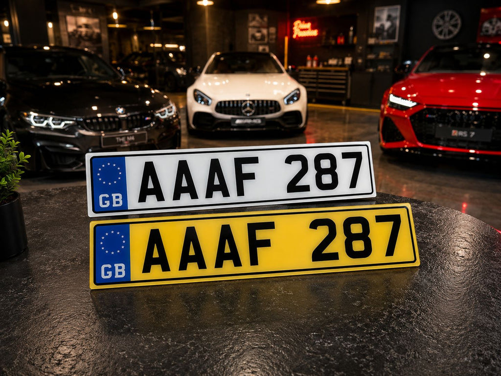 UK Style Fancy Number Plates (Size: 20.5 inch 4.25 inch)