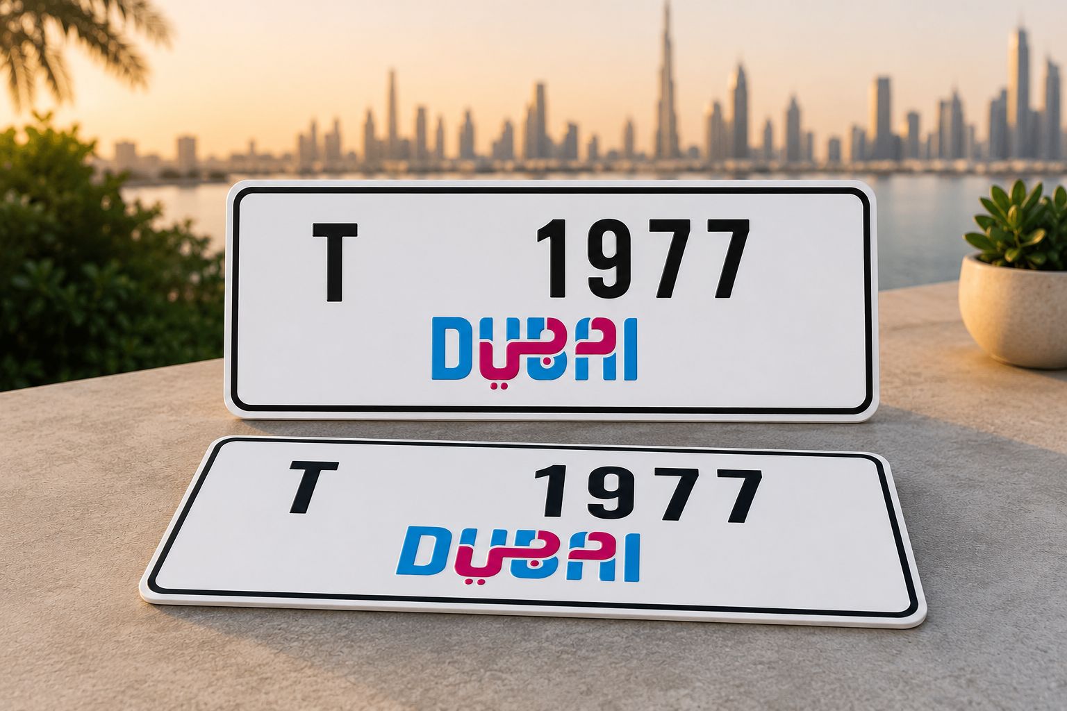 Dubai Style Acrylic Plates For Car