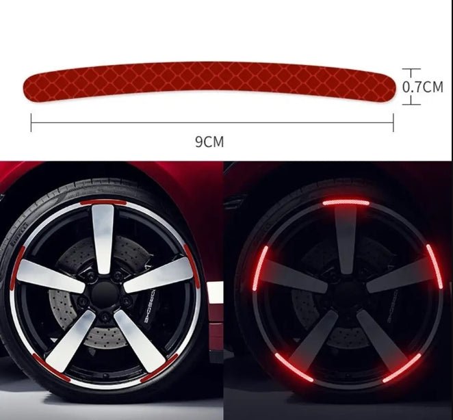 Red Reflecting Alloyrim Stickers - King Auto Mart