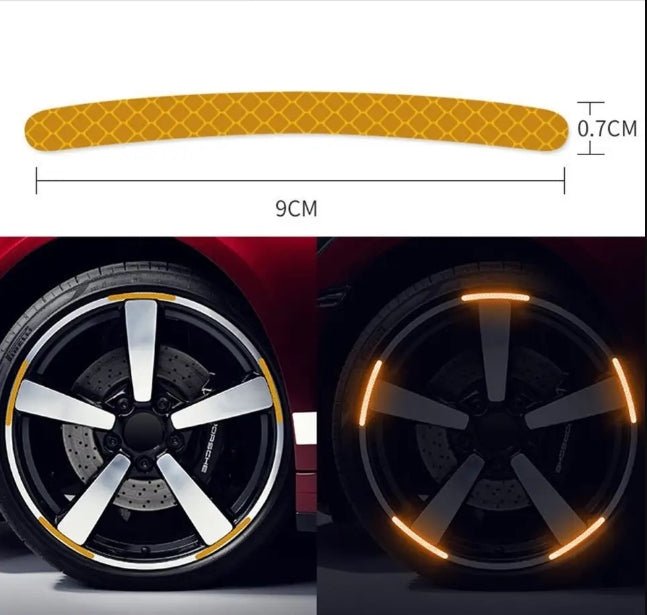 Yellow Reflecting Alloyrim Stickers - King Auto Mart